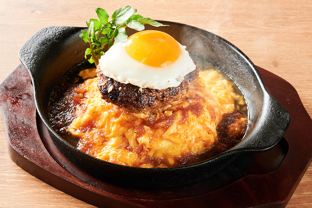 目玉焼きハンバーグオム