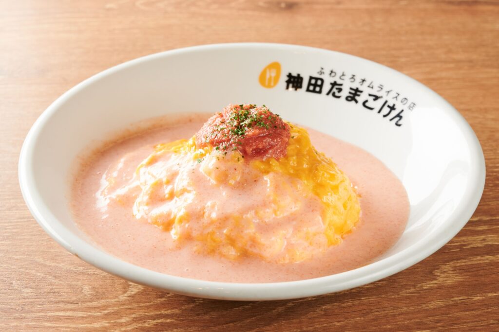 明太子クリームオム-明太子のせ